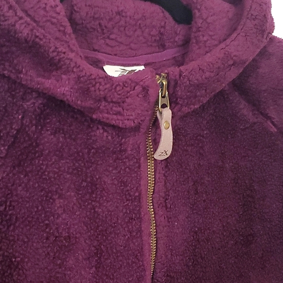 Zeroxposur Dark Purple Plush Front Zip Hoodie Jacket Women's Size M - Picture 4 of 10